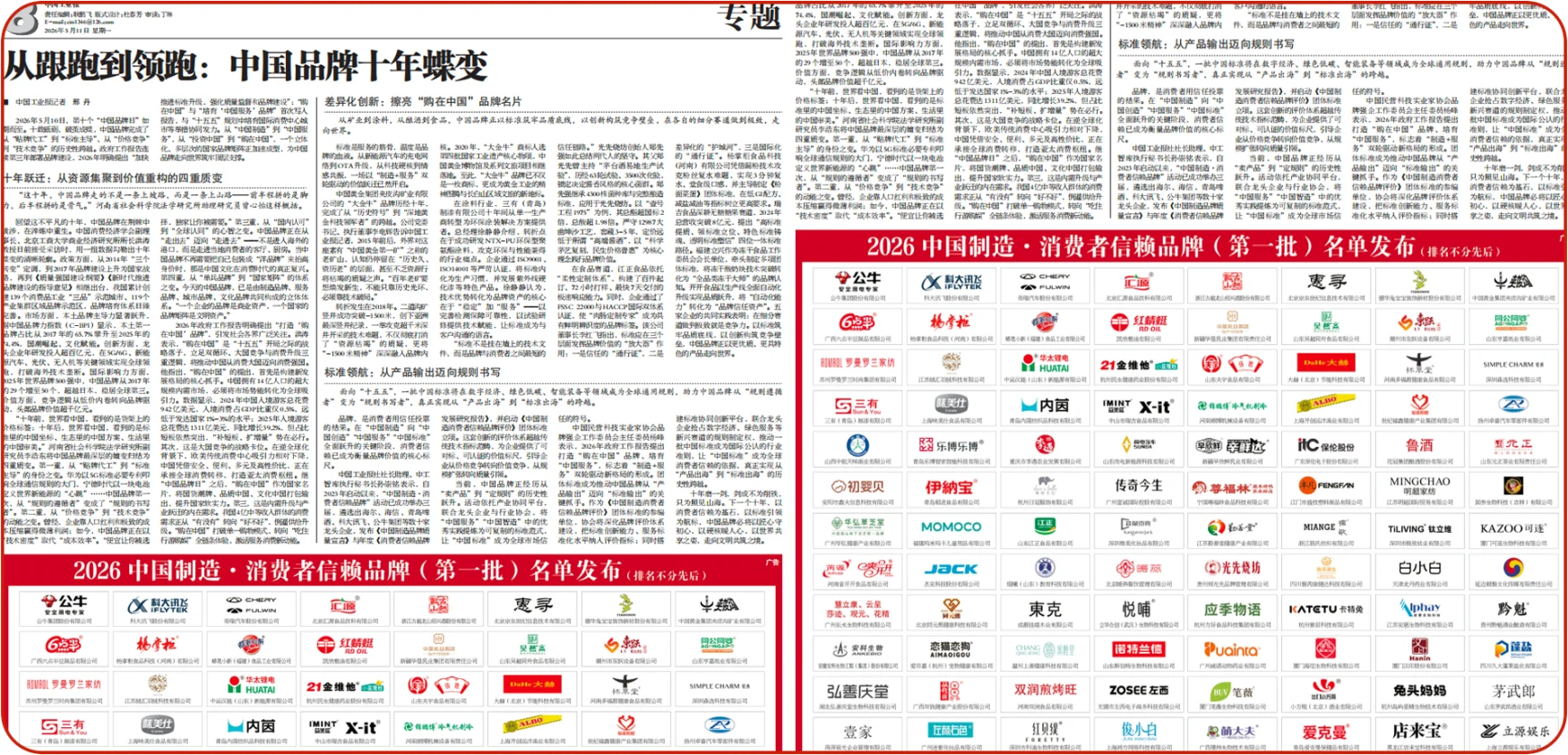 中国工业报发布版面